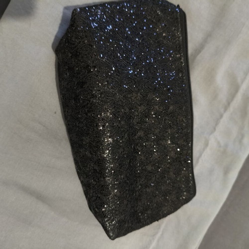 H&M black shiny clutch bag with sequins new