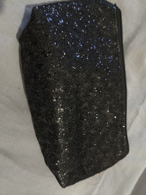 H&M black shiny clutch bag with sequins new