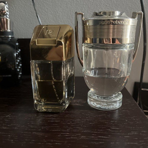 Paco Rabanne Invictus 35ml and 1 Million Gold 25ml men's perfumes