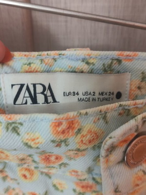 Zara shorts size 34 like new, orange and turquoise
