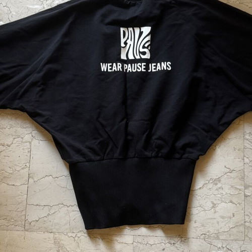 Pause Jeans cropped sweatshirt with waist elastic, black