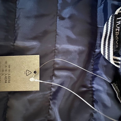 Puffer sleeveless jacket blue new, size L