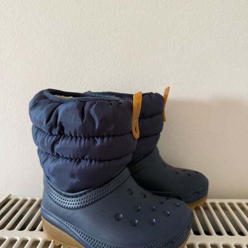 Crocs kids boots with fur new, waterproof blue