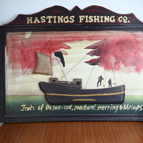 Decorative vintage sign large size 80x60 hand-painted used
