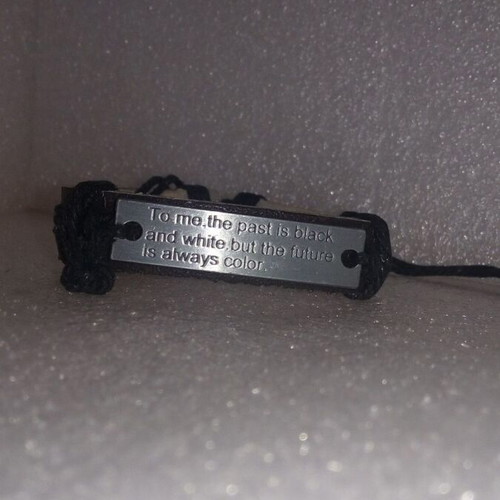 Handmade leather bracelet with metal message, like new