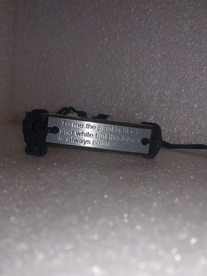 Handmade leather bracelet with metal message, like new