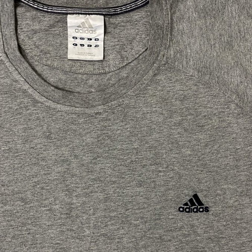 Adidas T-shirt grey melange with classic logo embroidery size XL