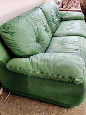 Leather sofa Sato Roche Bobois vintage with coffee table used