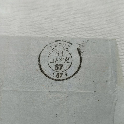 Letter 1867 Large Hermes Head 20 lepta used to Syros