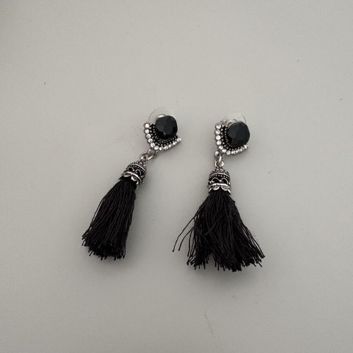 Black dangle earrings used
