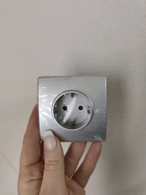 Silver Schuko socket new