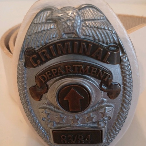 Criminal leather belt used, black and white