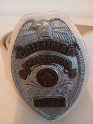 Criminal leather belt used, black and white