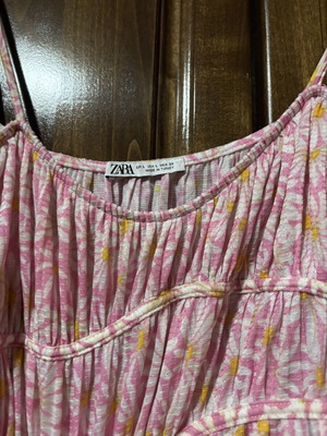 Zara summer long dress with daisies size L like new