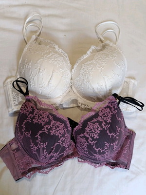 Lace bras size 85C new, pack of 2, black and white