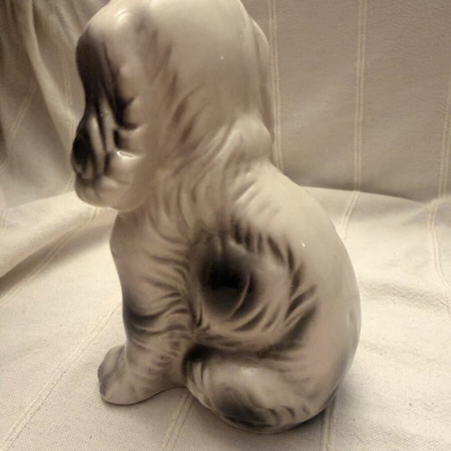 Vintage 1960s Spaniel Dog Figurine used, ceramic mid-century decor