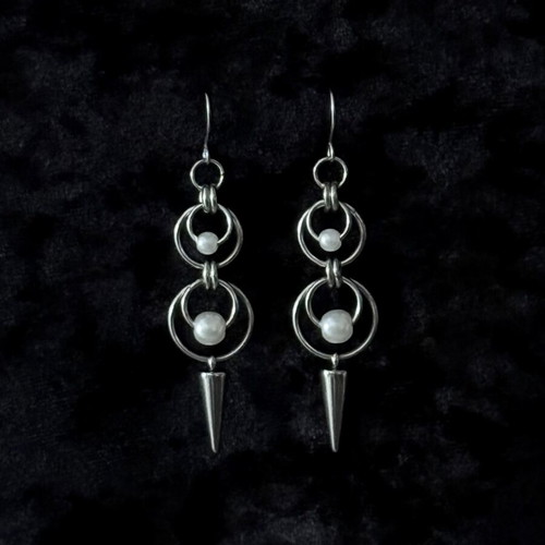 Dangling earrings new with hoops, pearls and spikes