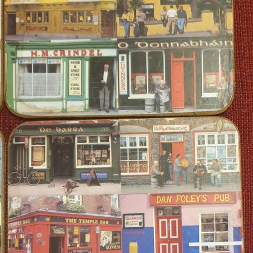 Coasters with Irish Pubs Theme used, set of 4