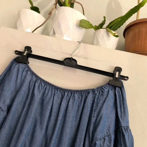Long blouse used, 100% cotton, blue, size M-L