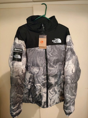 The North Face x Supreme Wings of Redemption Puffer Jacket new, size L, black gray