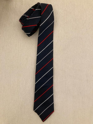 Tie like new, blue and red stripes