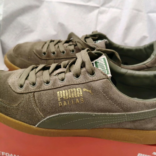 Puma Dallas suede shoes in olive, like new, size 42