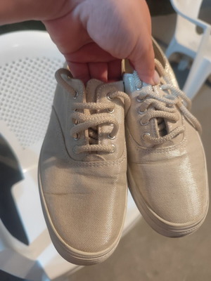 Keds fabric iridescent sneakers size 37, beige