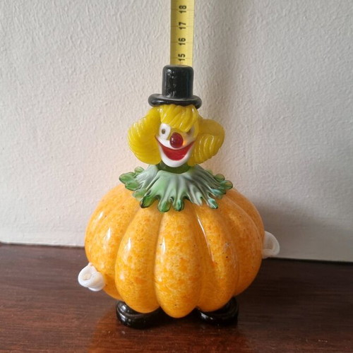 Murano pumpkin clown like new