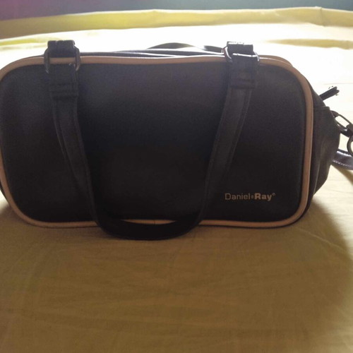 Women's shoulder or hand bag used, chocolate with beige detail