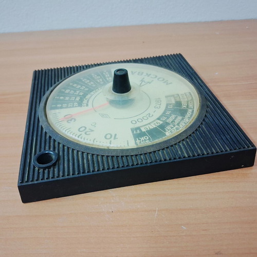 Soviet Desk Calendar Thermometer 1973 used, plastic, 15×15×2 cm