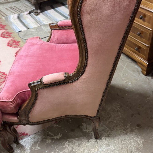 Armchair with footstool like new