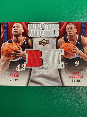 Κάρτα 2009-10 Upper Deck SP Game Used Elton Brand Andre Iguodala Dual Jersey σαν καινούργιο