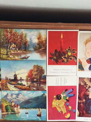 Collectible postcards and cards like new, set of 16 pieces