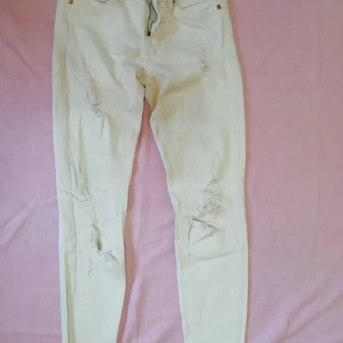 Women's white denim pants like new, size S