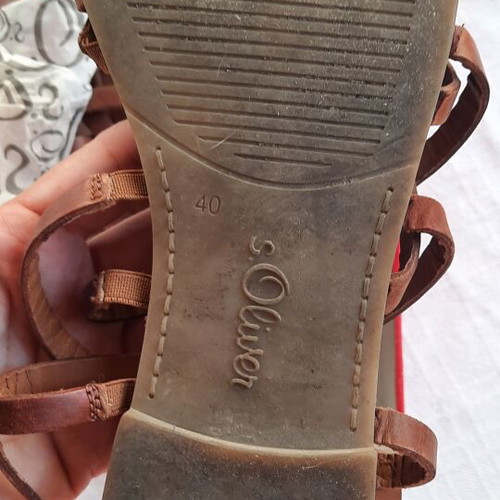 S.Oliver leather sandals size 40 like new, cognac color