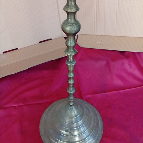Ottoman brass candlestick used, 18th or 19th century, 60-70 cm
