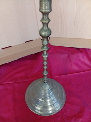 Ottoman brass candlestick used, 18th or 19th century, 60-70 cm