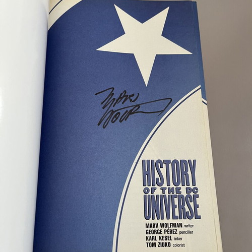 History of the DC Universe TPB signed by Marv Wolfman, used