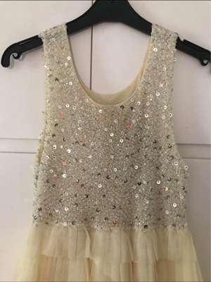 Branded dress with sequins