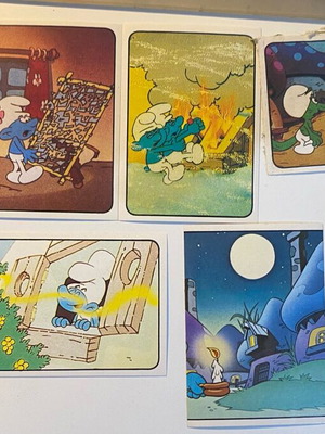 Smurfs Panini stickers used, pack of 8, 1982