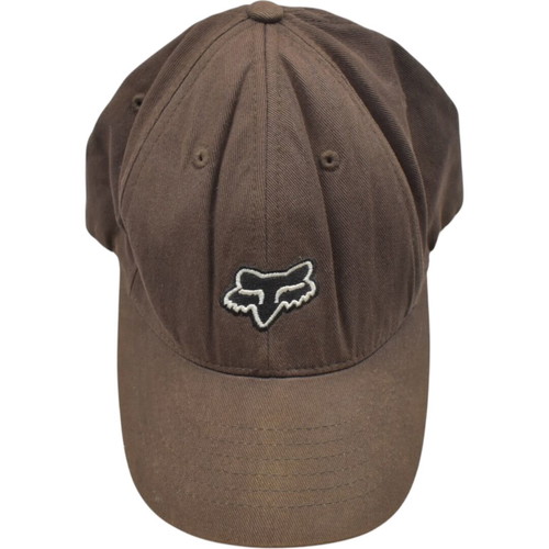 Fox Racing Brown Flexfit Embroidered Logo Cap size S used, faded color