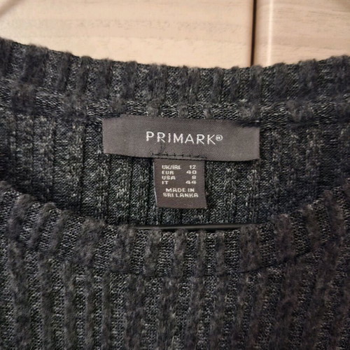 Primark gray long dress like new, size Large/40 with small tear