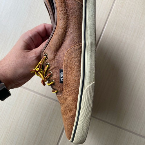 Vans men's shoes used, leather, brown, size 42
