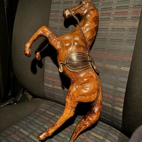 Leather horse used, vintage decoration
