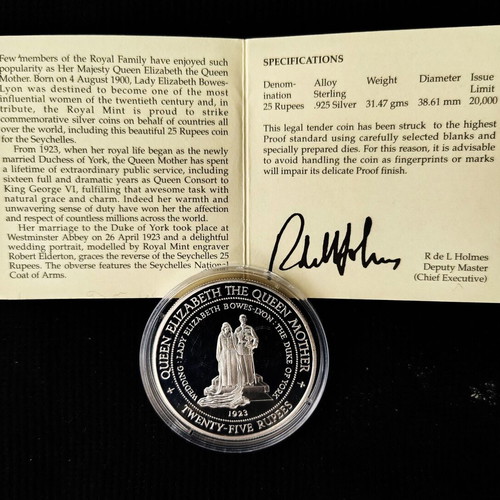 Seychelles 1994 Lady of the Century silver proof coin like new with COA
