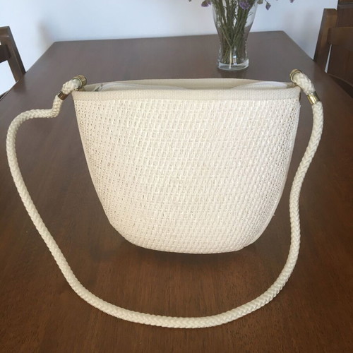 Women's shoulder bag used, synthetic straw