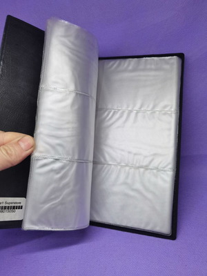 Business card holder binder for 60 cards used, dark blue