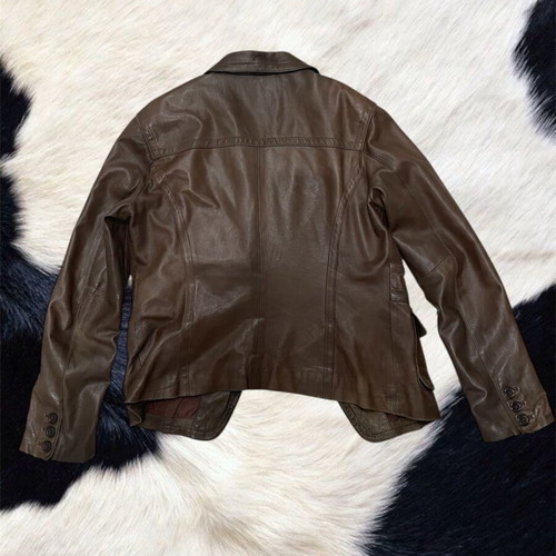Vintage δερμάτινο jacket σαν καινούργιο, καφέ, μέγεθος XL