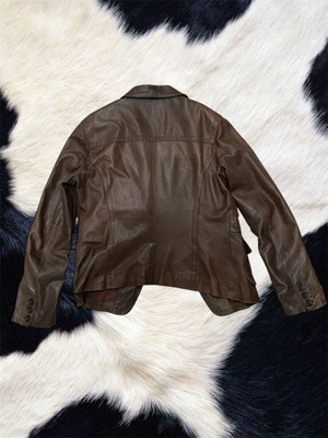 Vintage δερμάτινο jacket σαν καινούργιο, καφέ, μέγεθος XL