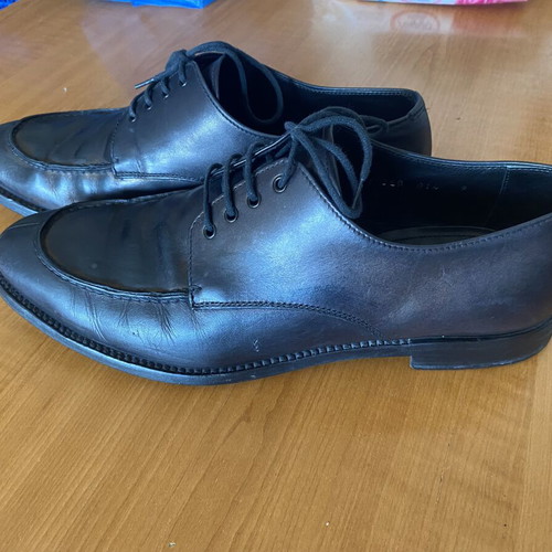 Prada men's leather shoes used, size 42-43, black